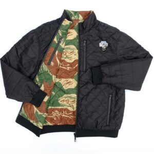 Reversible Black Camo Zippered Woobie Jacket
