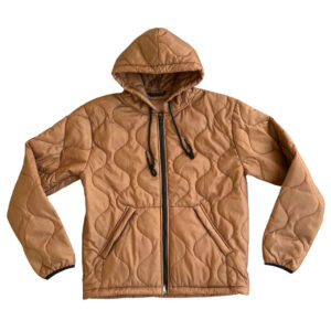 Plain Tan Hooded Zippered Woobie Jacket